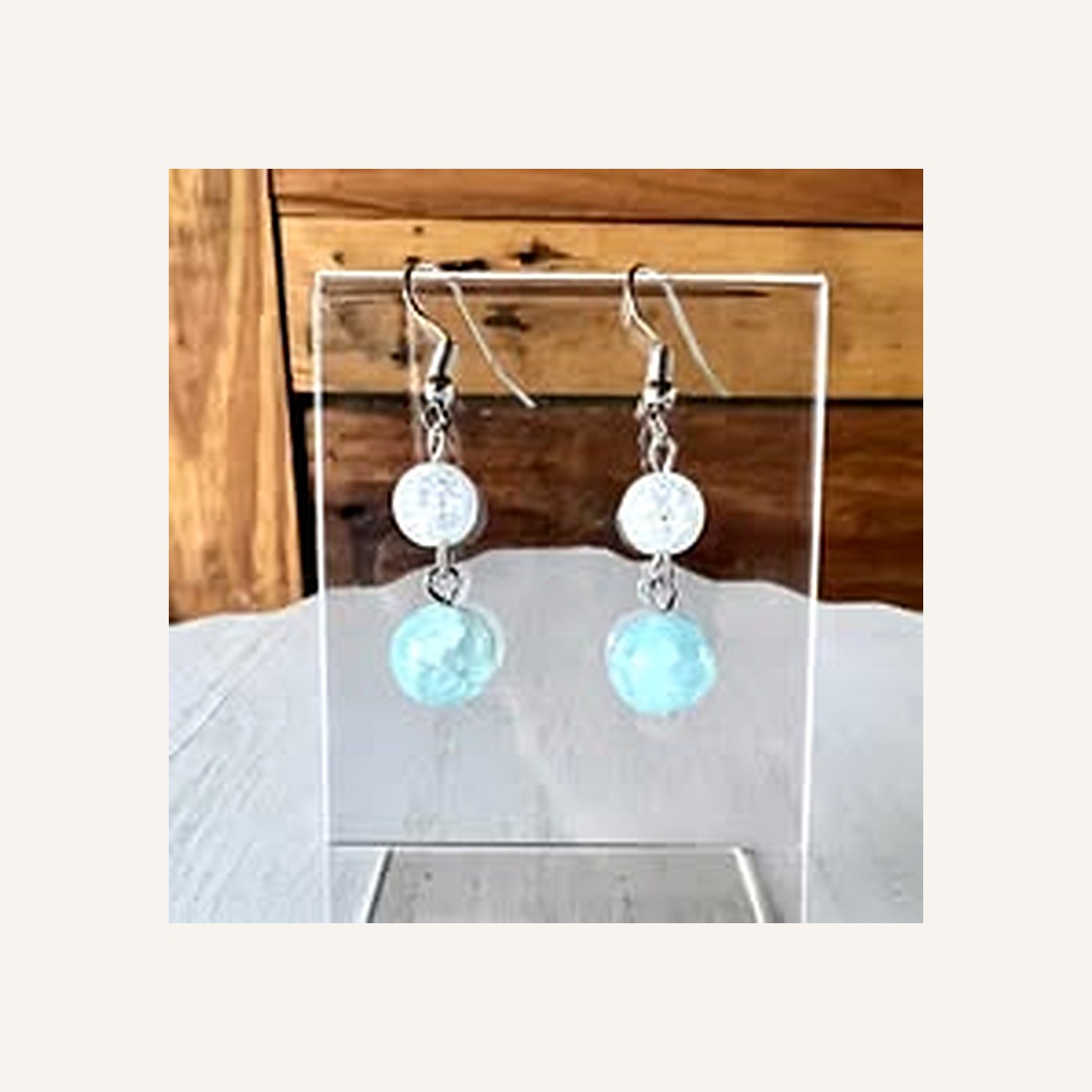 Aqua Glass Drop Earrings